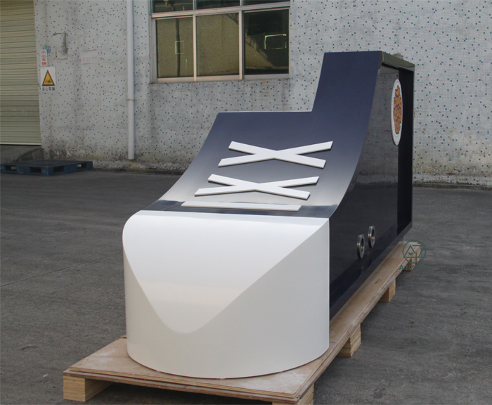 Artificial stone shoe shaped reception desk custom made
