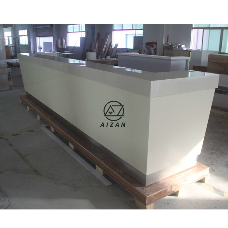 High quality solid surface top restaurant cashier desk reception bar counter