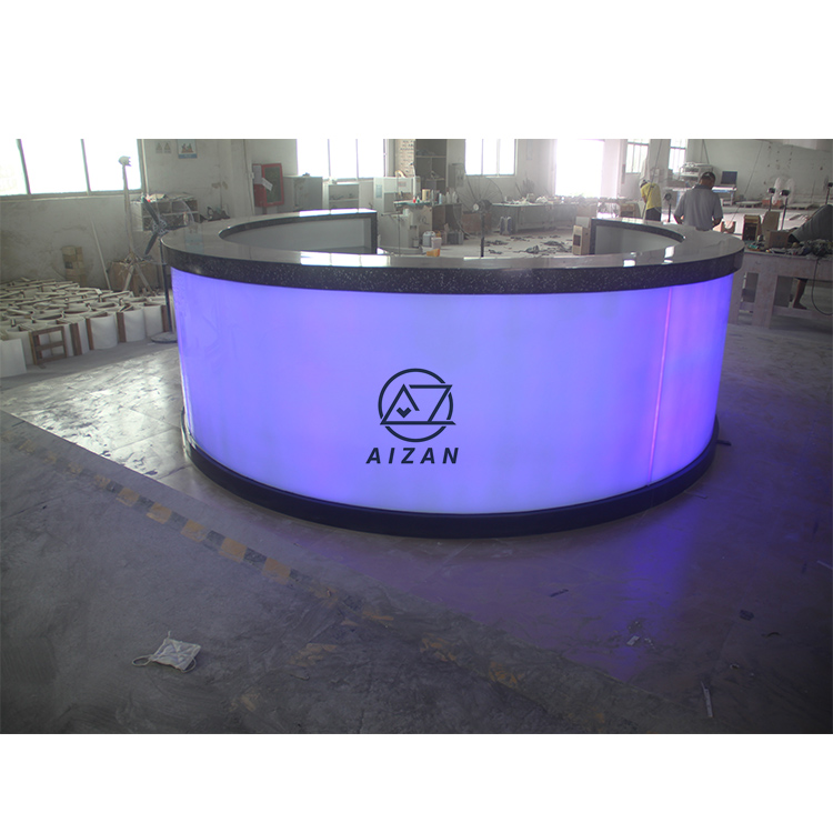 Custom semi-circle nightclub bar counter with RGB led lighting
