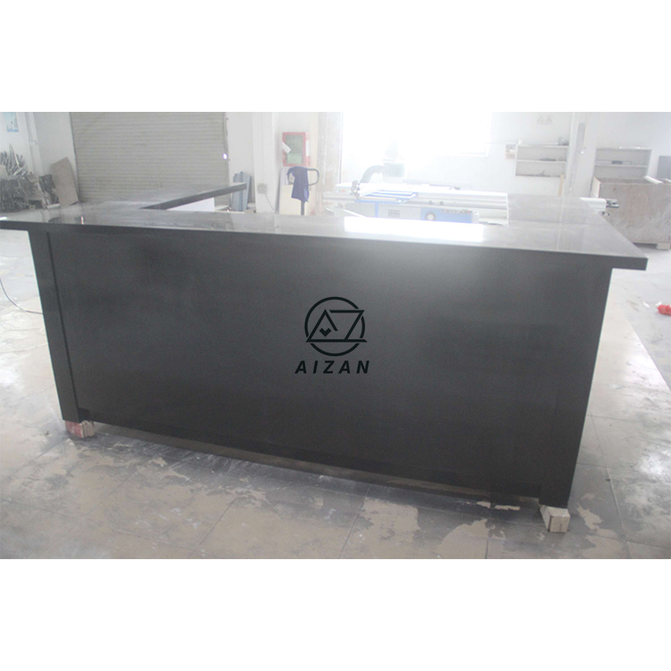 Custom bar furniture black bar counter solid surface top