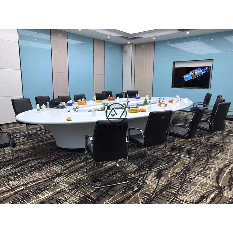 Modern boardroom conference table white round meeting table custom