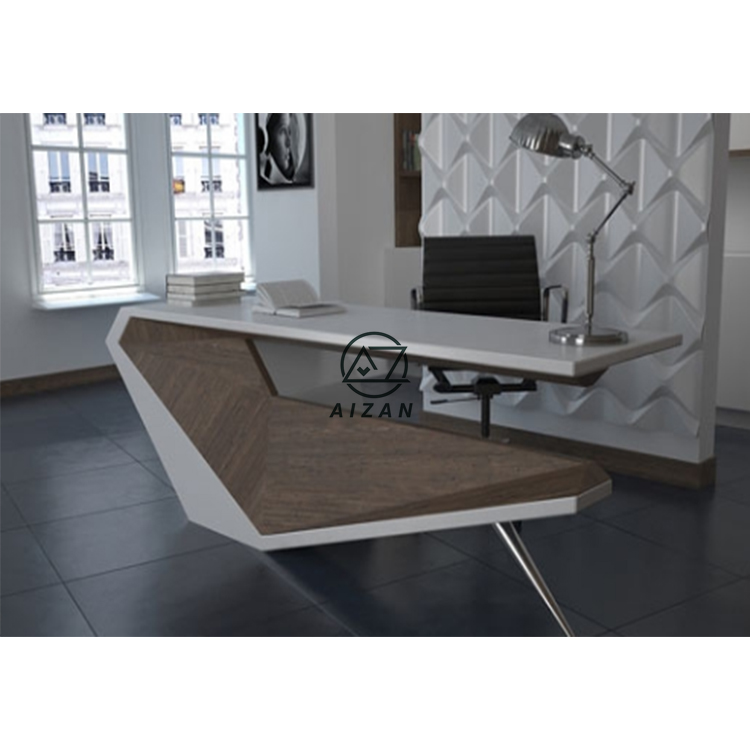 Custom office furniture modern CEO office table solid surface top