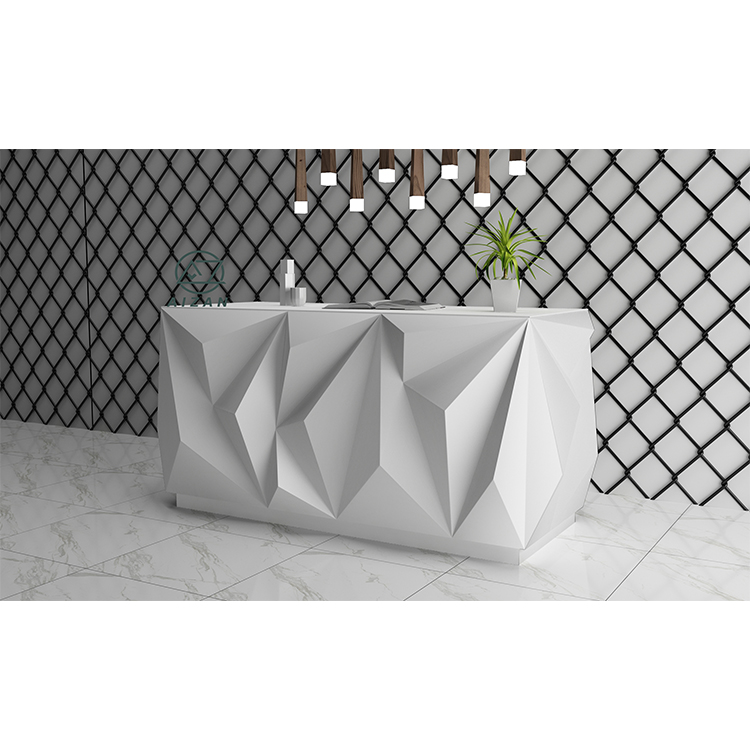 Luxury reception desk diamond shape reception desk counter custom