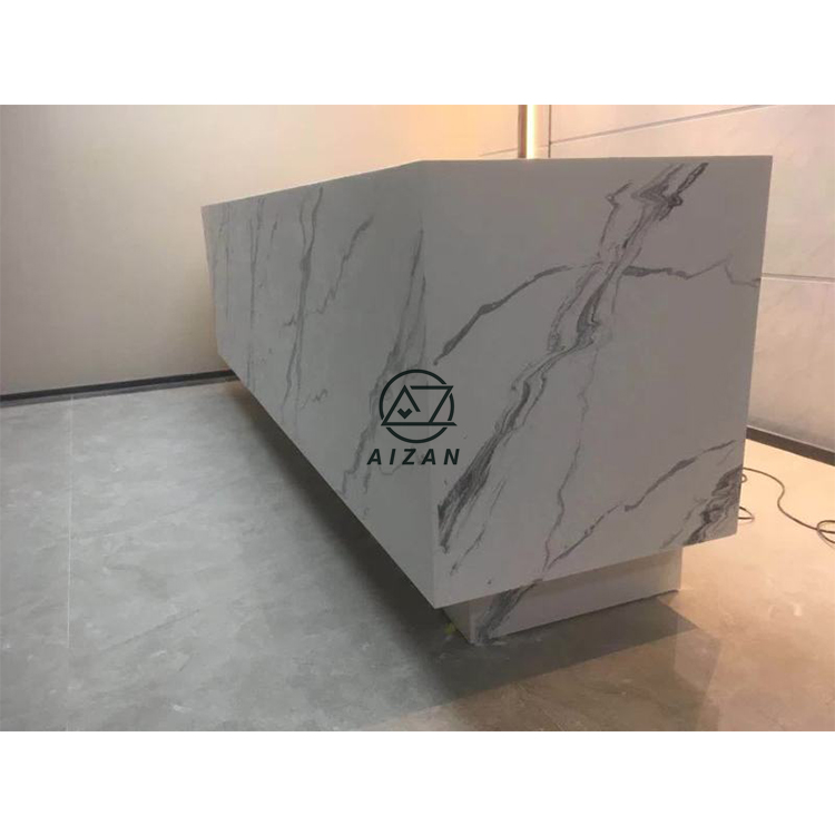 Artificial marble stone reception counter modern office reception desk designs