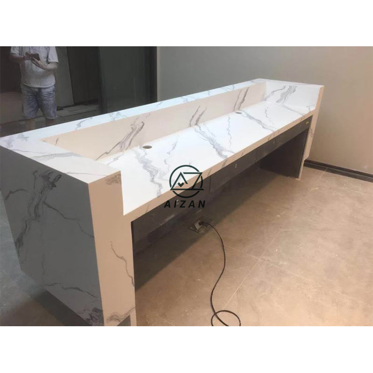 Artificial marble stone reception counter modern office reception desk designs