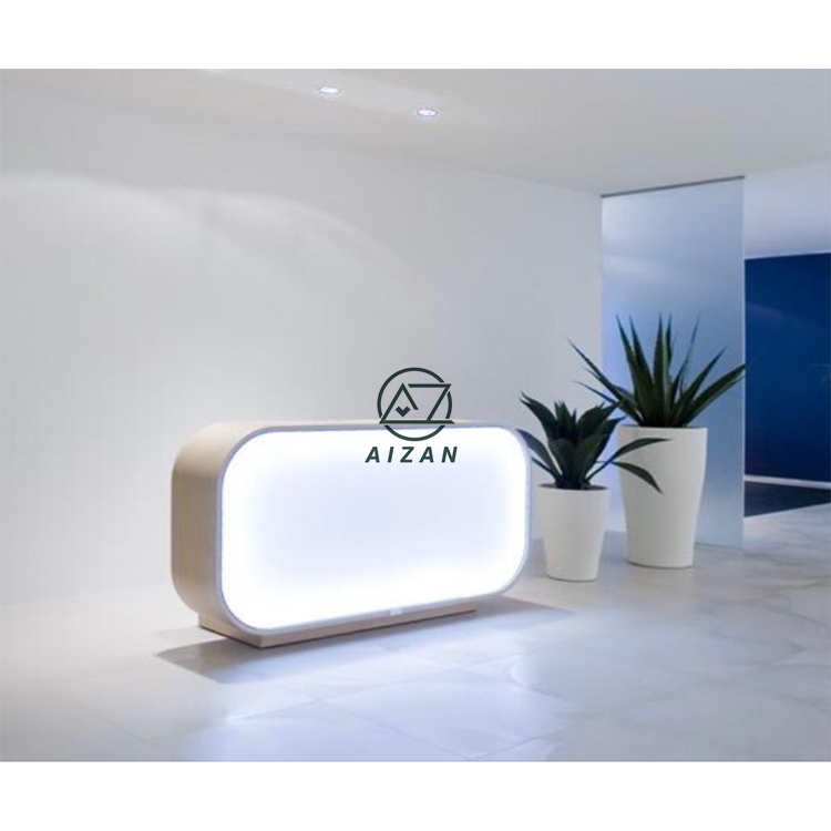 Modern salon reception desk spa reception counter with led lighting