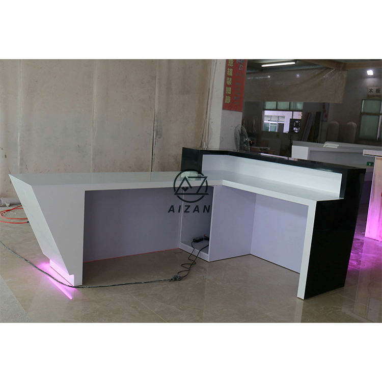 Black modern salon spa reception counter artificial stone reception desk top