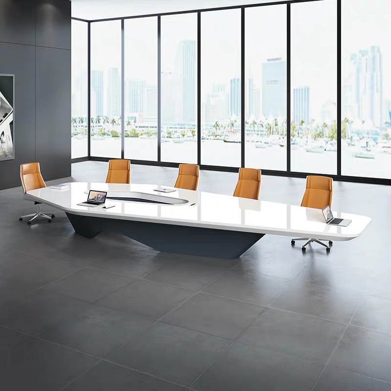 Modern conference table white meeting table 10 seat