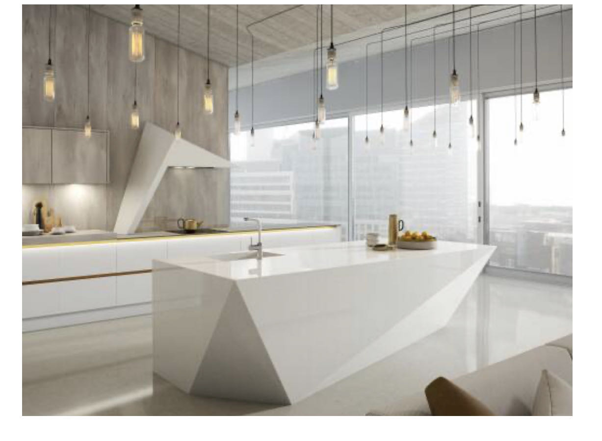 Luxury design kitchen island Corian solid surface top modern kitchen island design