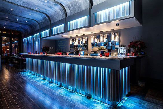 Luxury led bar counter tempered glass wine pub bar counter custom size