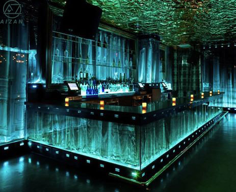 Luxury led bar counter tempered glass wine pub bar counter custom size